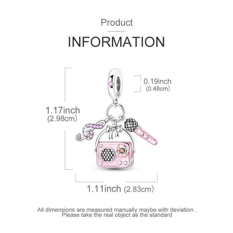 Music Radio sterling silver charm view 5
