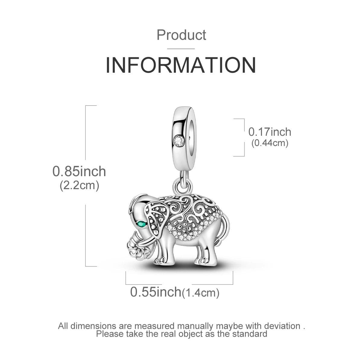 Ornate Elephant sterling silver charm view 5