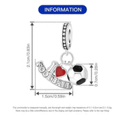 Soccer Ball Pandora Charm | I Love Football Dangle | Silver Sport Jewelry | Team Fan Coach Gift