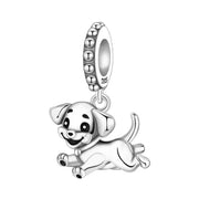 Playful Puppy Pandora Charm | Silver Dog Dangle | Labrador Retriever Bead | Pet Lover Gift
