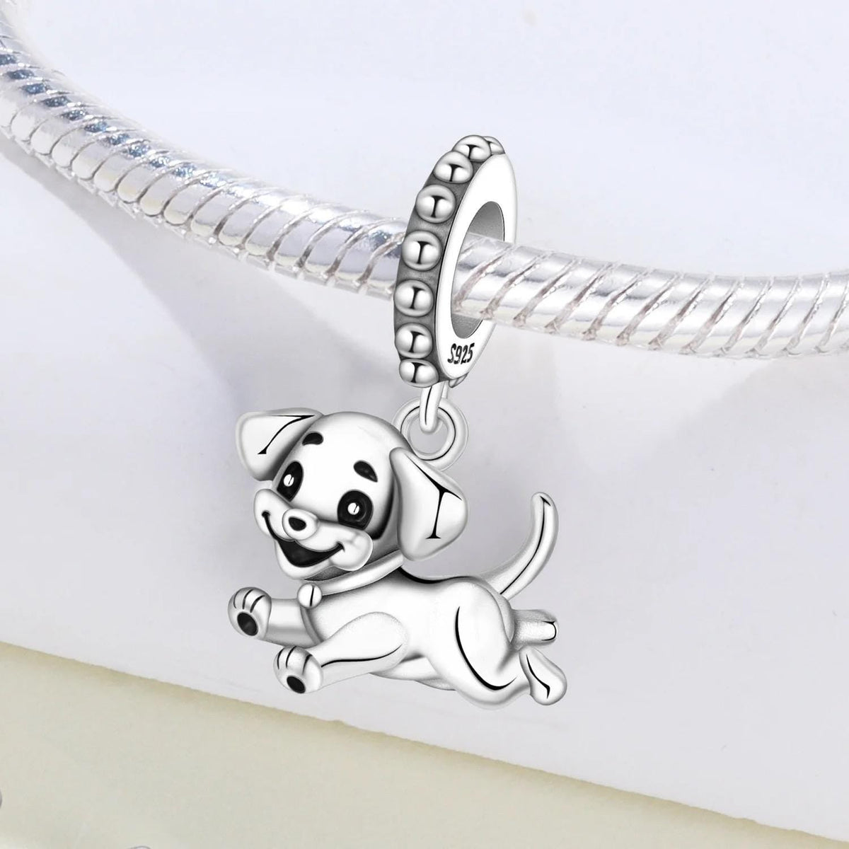 Playful Puppy Dangle sterling silver charm view 6