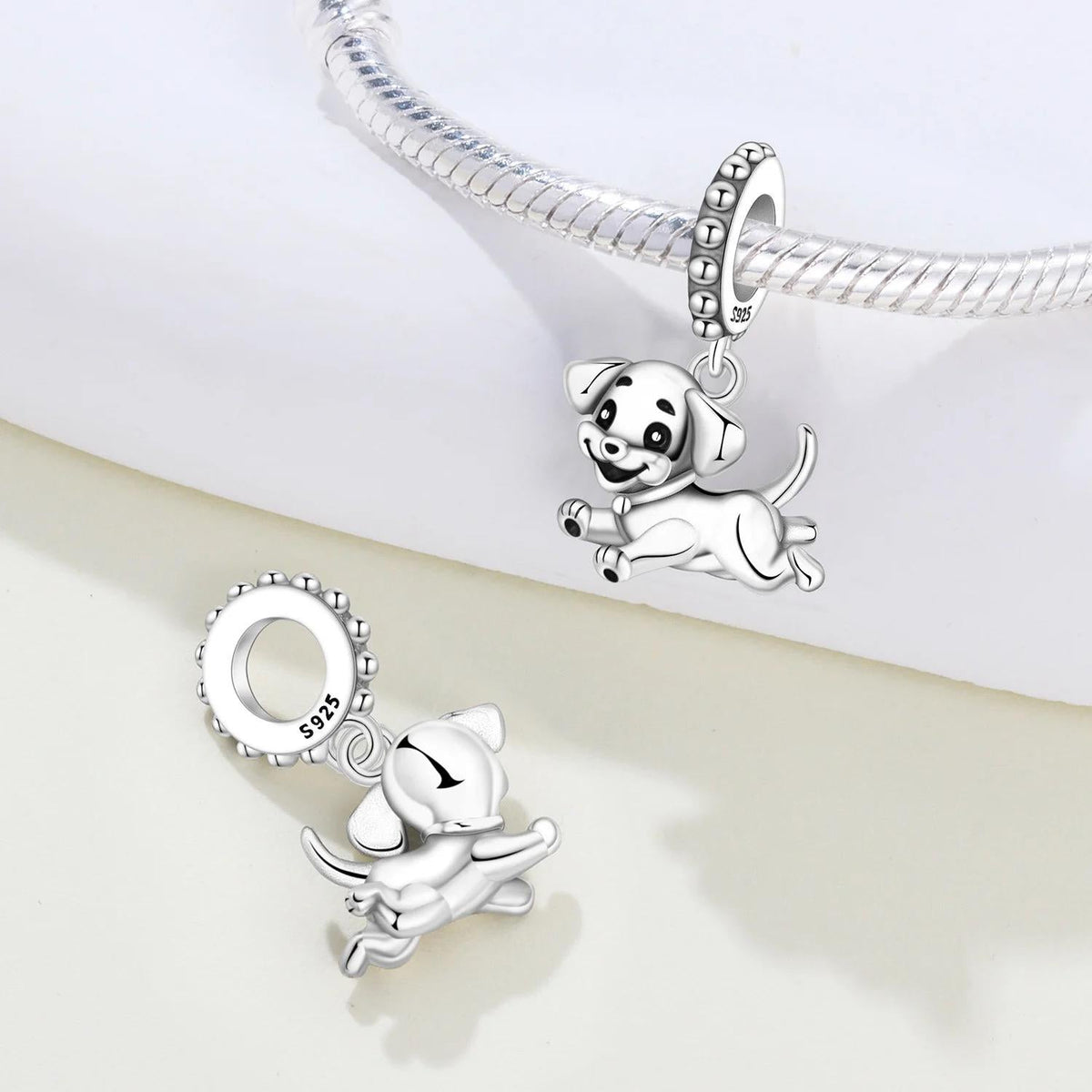 Playful Puppy Dangle charm detail view