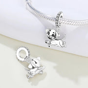 Playful Puppy Pandora Charm | Silver Dog Dangle | Labrador Retriever Bead | Pet Lover Gift