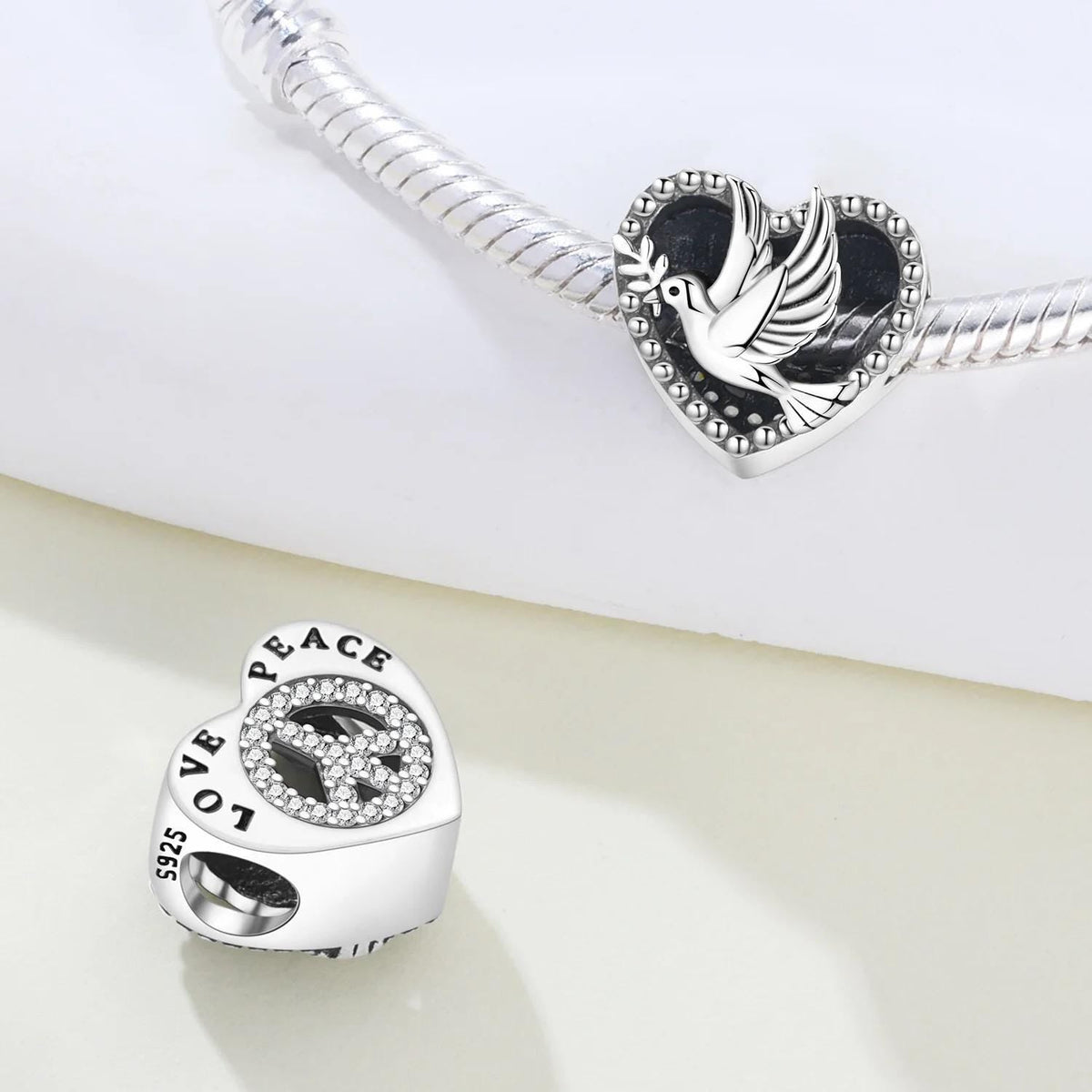 Dove of Peace charm detail view