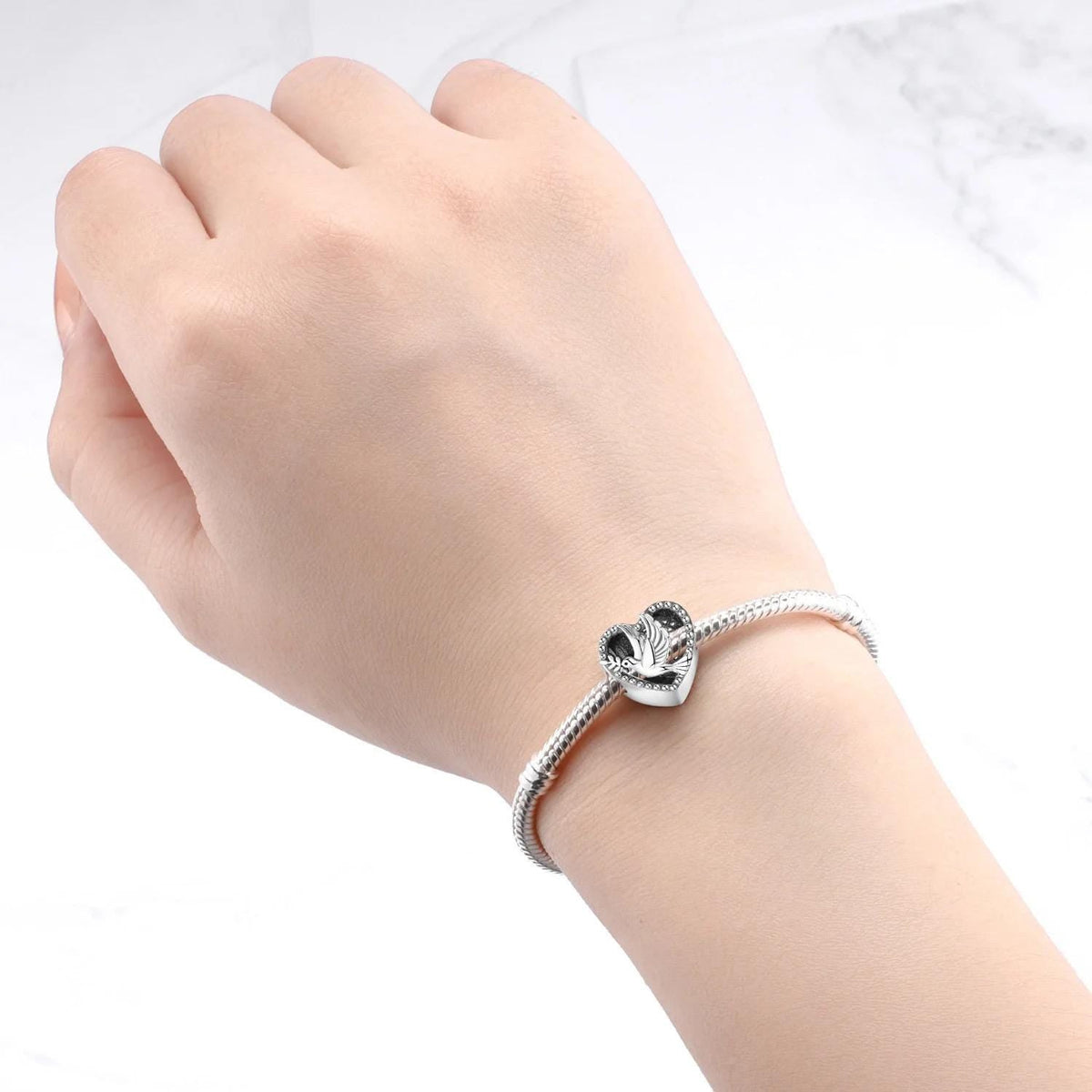 Dove of Peace sterling silver charm view 5