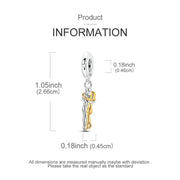 Hugging Couple Pandora Charm | Two Tone Gold Silver | Romantic Embrace Dangle | Anniversary Love Gift
