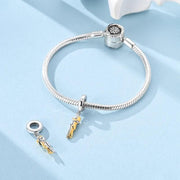 Hugging Couple Pandora Charm | Two Tone Gold Silver | Romantic Embrace Dangle | Anniversary Love Gift