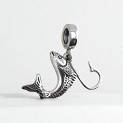 Fishing Hook Pandora Charm | Silver Bass Trout Dangle | Angler Gift | Fisherman Catch Jewelry