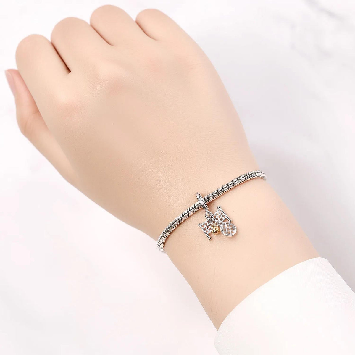 Tennis Court sterling silver charm view 5