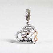 Highland Cow Pandora Charm | Mom Baby Heart | Infinity Dangle | Scottish Animal Gift | Silver S925