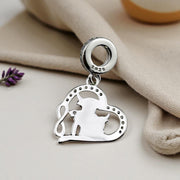 Highland Cow Pandora Charm | Mom Baby Heart | Infinity Dangle | Scottish Animal Gift | Silver S925