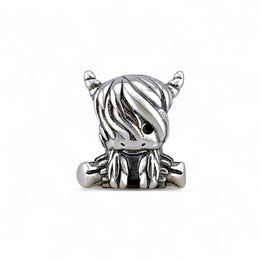 Highland Cow Pandora Charm | Silver Heilan Coo Bead | Scottish Farm Animal | Shaggy Cattle Gift