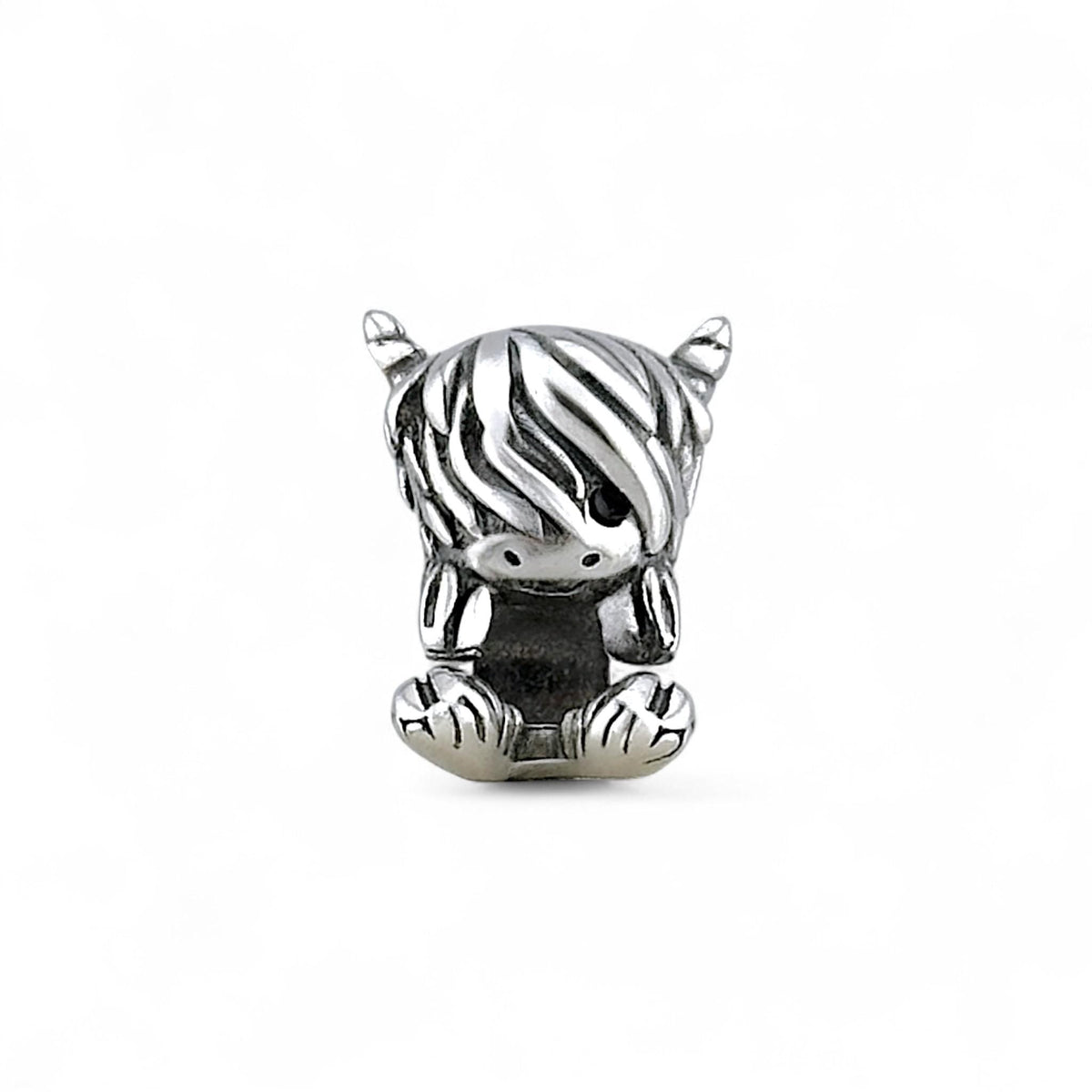 Baby Highland Cow Calf 925 sterling silver charm