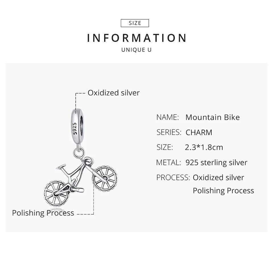 Silver Bicycle sterling silver charm view 5