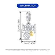 Tennis Racket Pandora Charm | Gold Ball Net Dangle | Silver Sport Jewelry | Athlete Coach Gift