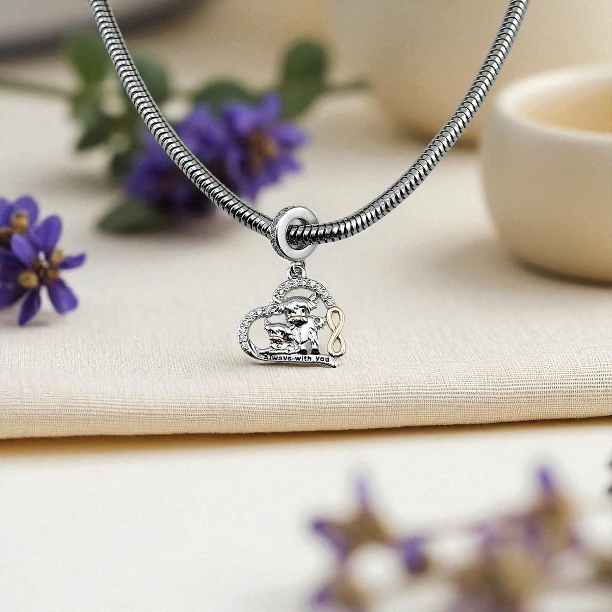 Highland Cow sterling silver charm view 5
