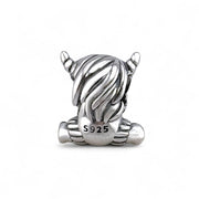 Highland Cow Pandora Charm | Silver Heilan Coo Bead | Scottish Farm Animal | Shaggy Cattle Gift