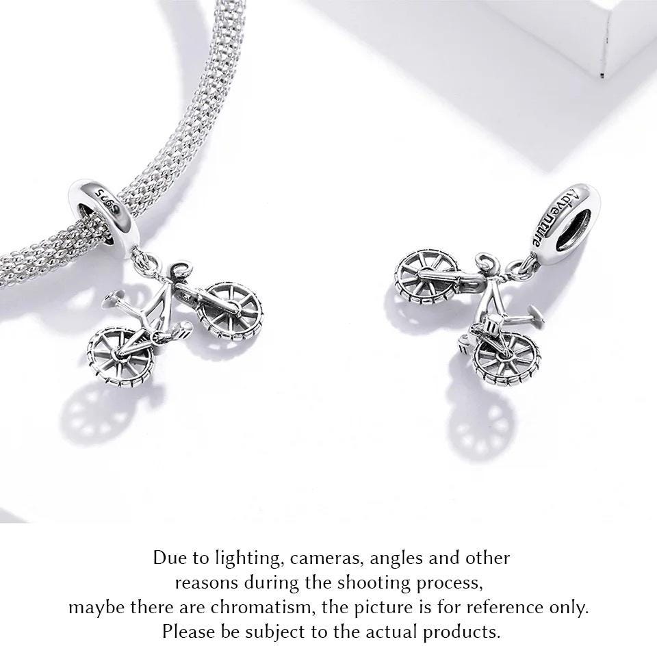 Silver Bicycle charm detail view
