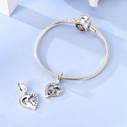 Father Daughter Pandora Charm | I Love You Forever Heart | Silver Dangle | Dad Gift