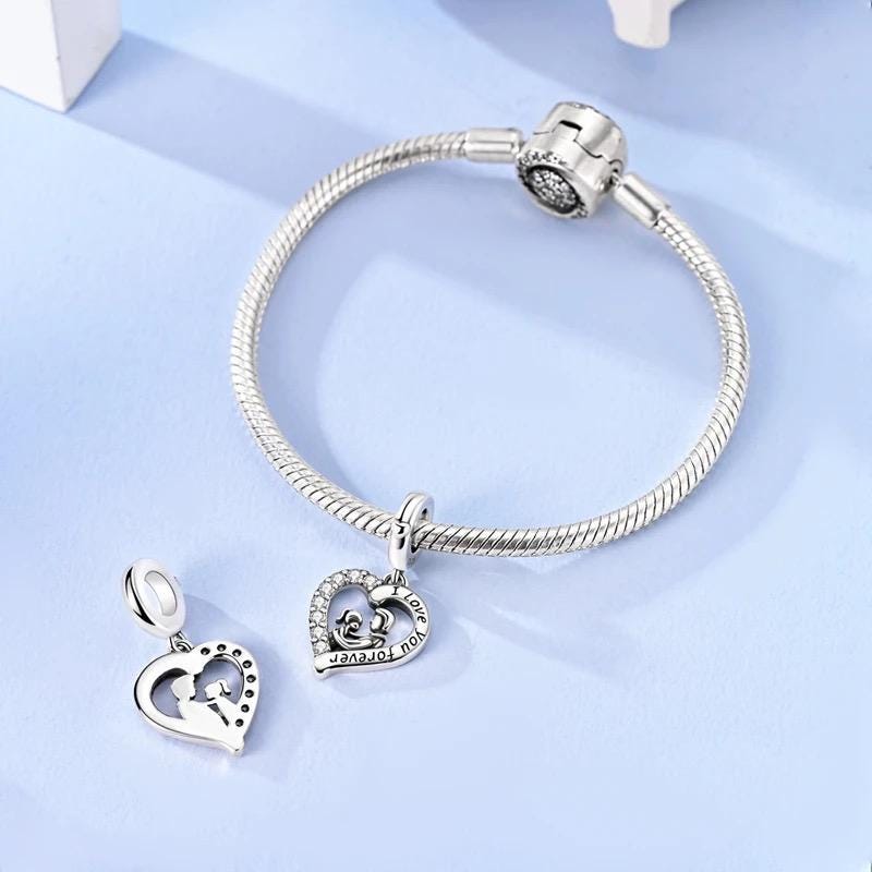 Father Daughter sterling silver charm view 6
