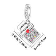 Typewriter Dangle Fits Pandora Charm Bracelet, Dainty Jewelry Gift for Her, Retro Writer Romance