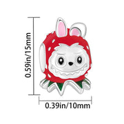 Strawberry Monster Pandora Charm | Bunny Ears Red Hood | Creature Bead | Funny Gift