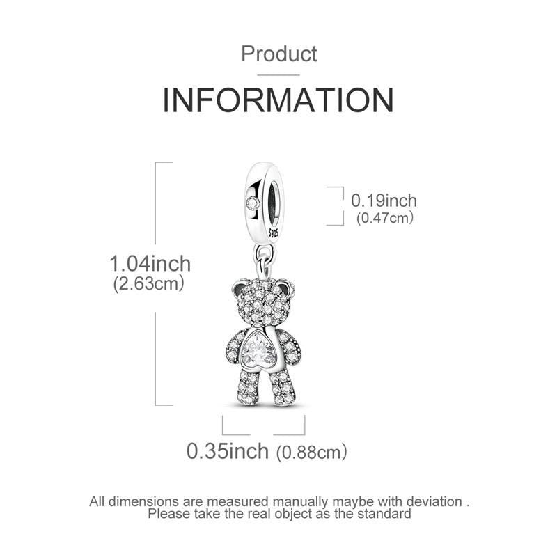 Teddy Bear sterling silver charm view 5