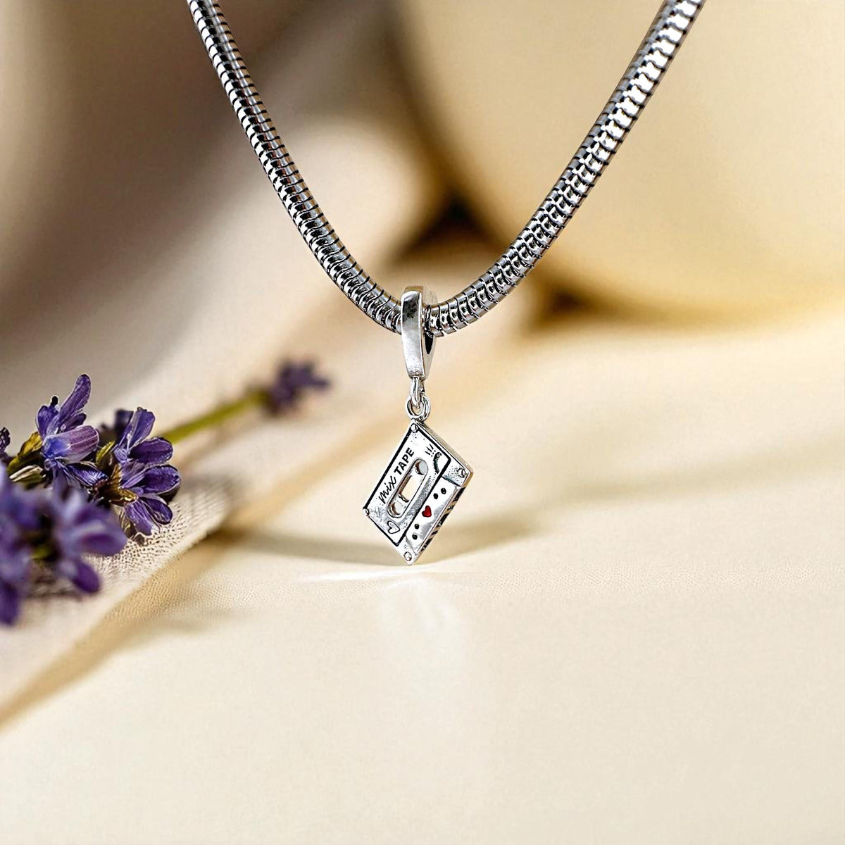 Retro Mix Tape Cassette 925 sterling silver charm