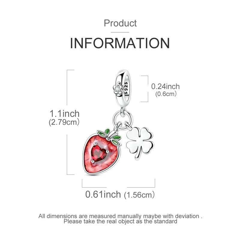 Strawberry Clover sterling silver charm view 6