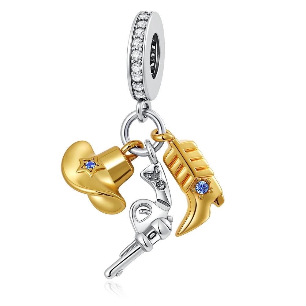 Cowboy Western 925 sterling silver charm
