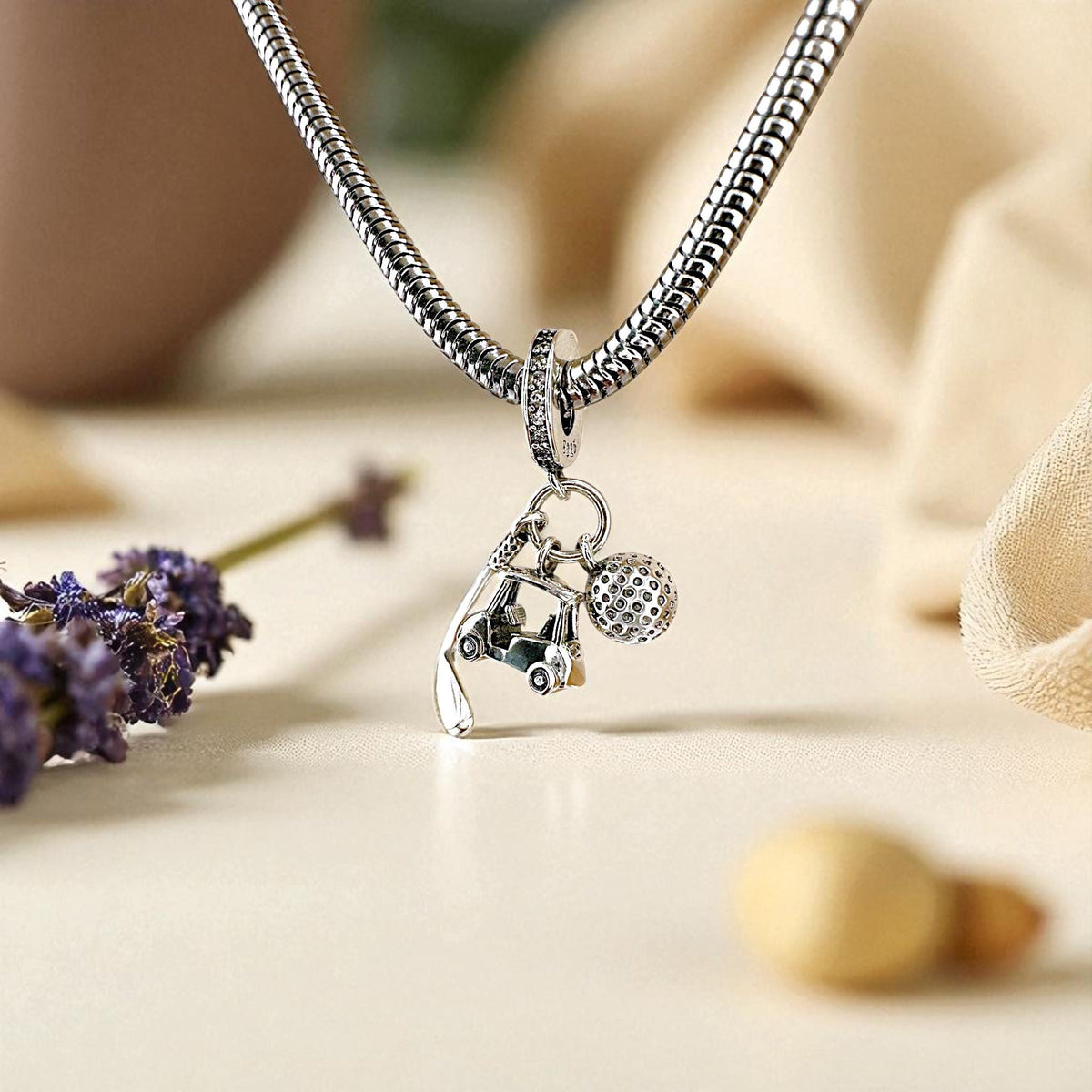 Golf Cart Club sterling silver charm view 6
