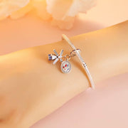 Windmill Tulip Bead Fits Pandora Charm Bracelet, Silver Netherlands Dutch Travel Enamel Crystal Gift