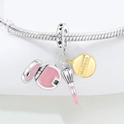 Makeup Artist Pandora Charm | Beauty Powder Brush Dangle | MUA Cosmetic Gift | Fashion Glamour Jewelry