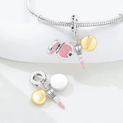 Makeup Artist Pandora Charm | Beauty Powder Brush Dangle | MUA Cosmetic Gift | Fashion Glamour Jewelry