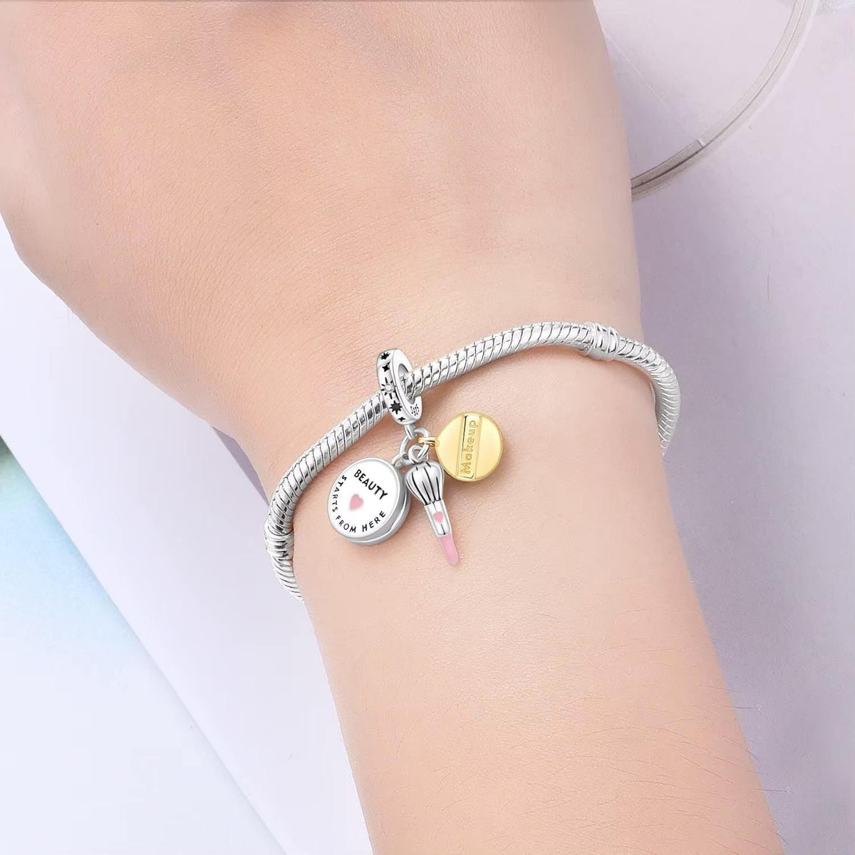 Makeup sterling silver charm view 5