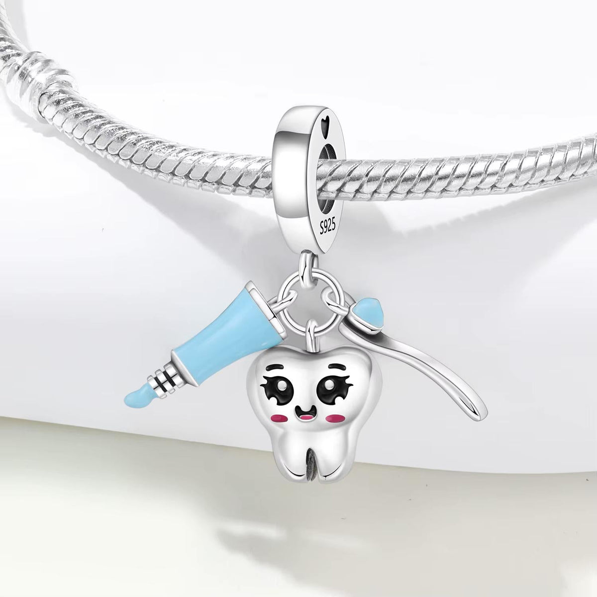 Tooth sterling silver charm view 7