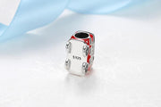 London Bus Bead Fits Pandora Charm Bracelet, Red British Travel Souvenir United Kingdom Jewelry