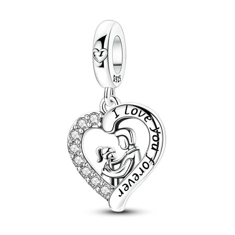 Father Daughter 925 sterling silver charm