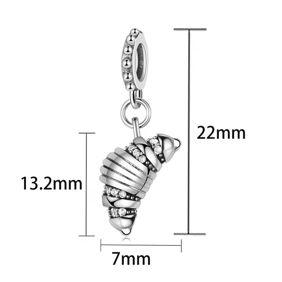 Croissant sterling silver charm view 5