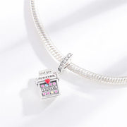 Typewriter Dangle Fits Pandora Charm Bracelet, Dainty Jewelry Gift for Her, Retro Writer Romance