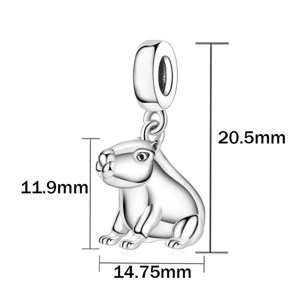 Capybara sterling silver charm view 5