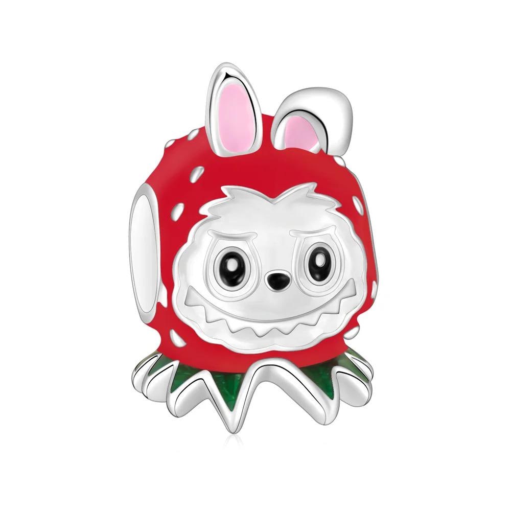 Strawberry Monster 925 sterling silver charm