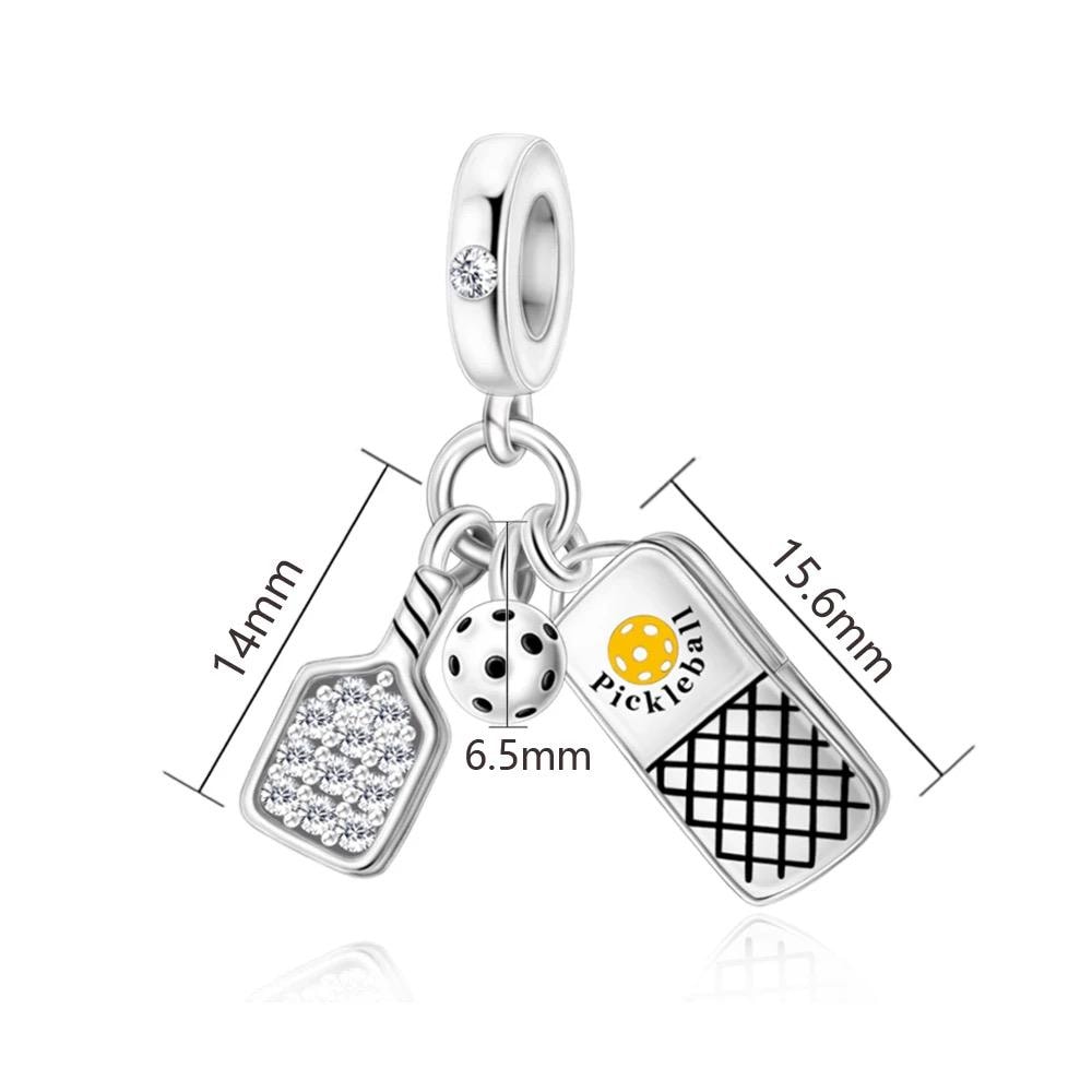 Pickleball sterling silver charm view 5
