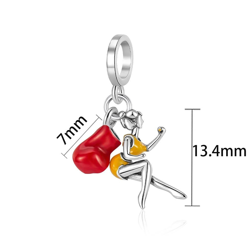 Female Boxer sterling silver charm view 5