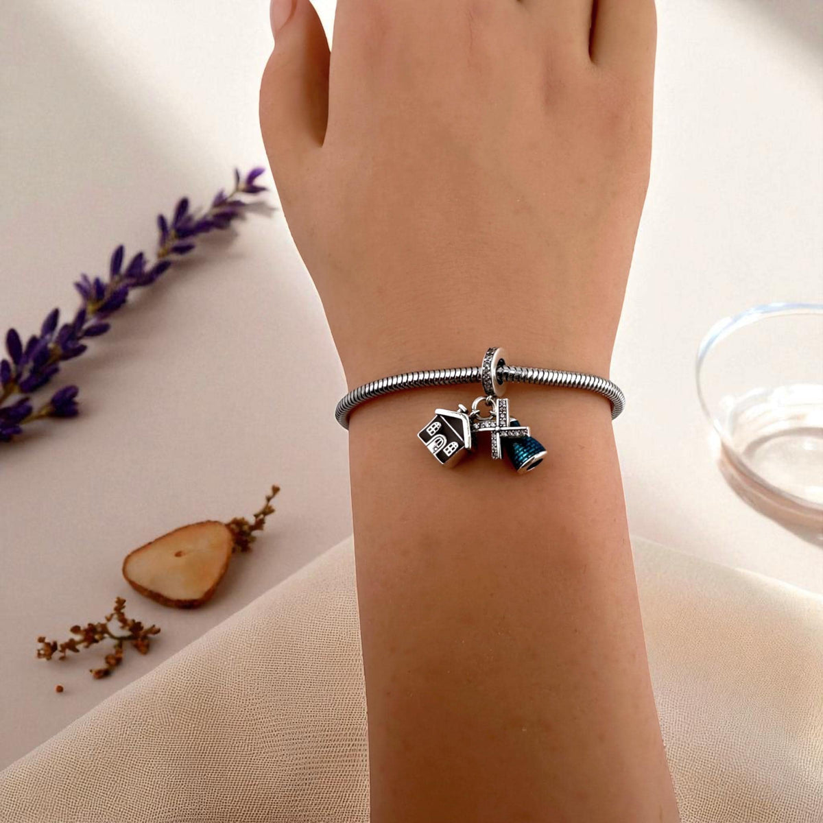 Windmill House sterling silver charm view 5