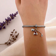 Golf Cart Club Ball Pandora Charm | Silver Sport Dangle | Golfer Retirement Gift