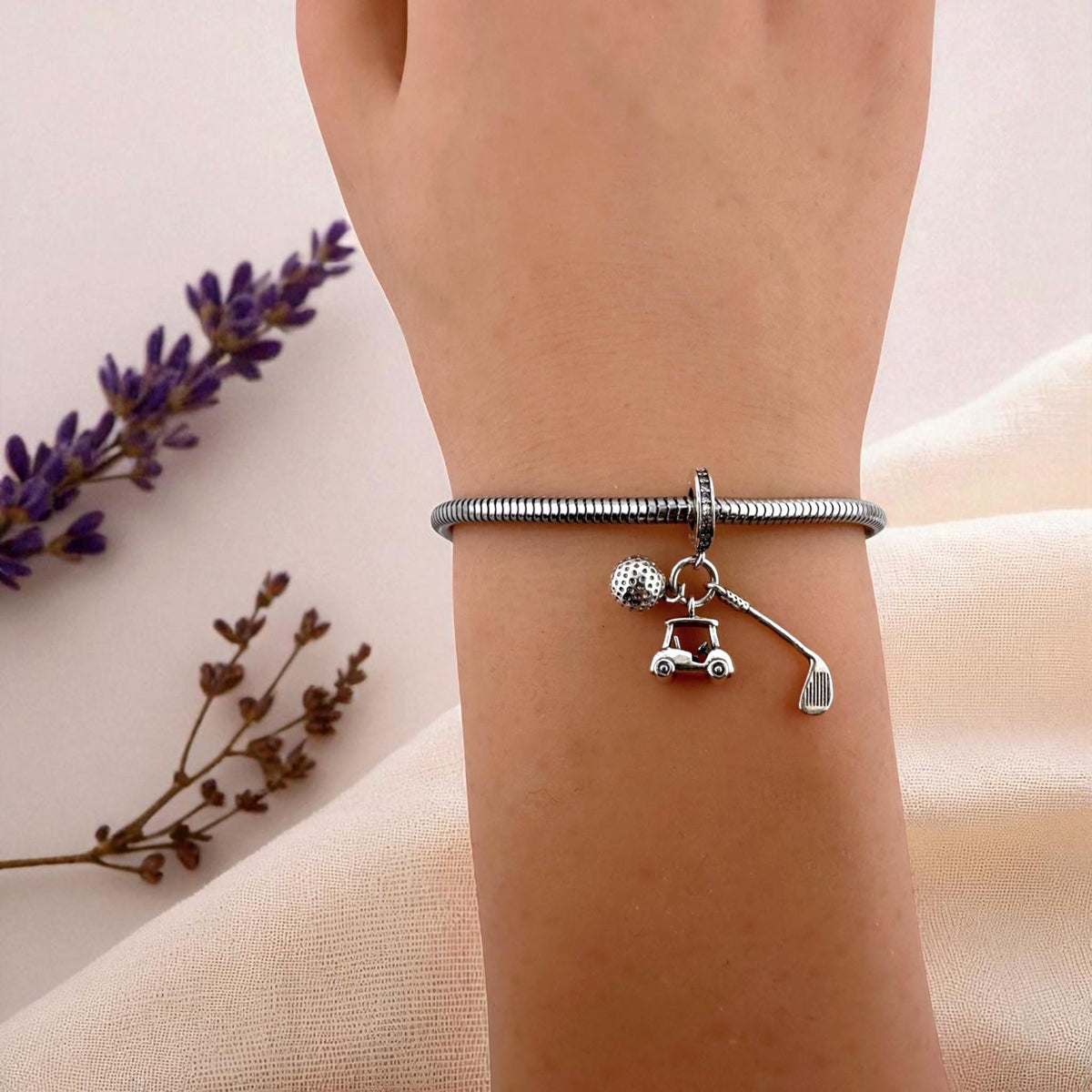 Golf Cart Club sterling silver charm view 5