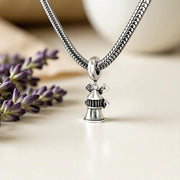 Windmill Pandora Charm | Dutch Travel Souvenir | Silver Heart Dangle | Holland Sparkle Gift