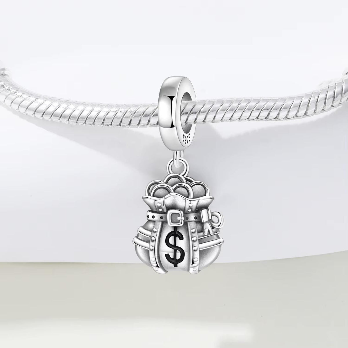 Money Bag sterling silver charm view 7