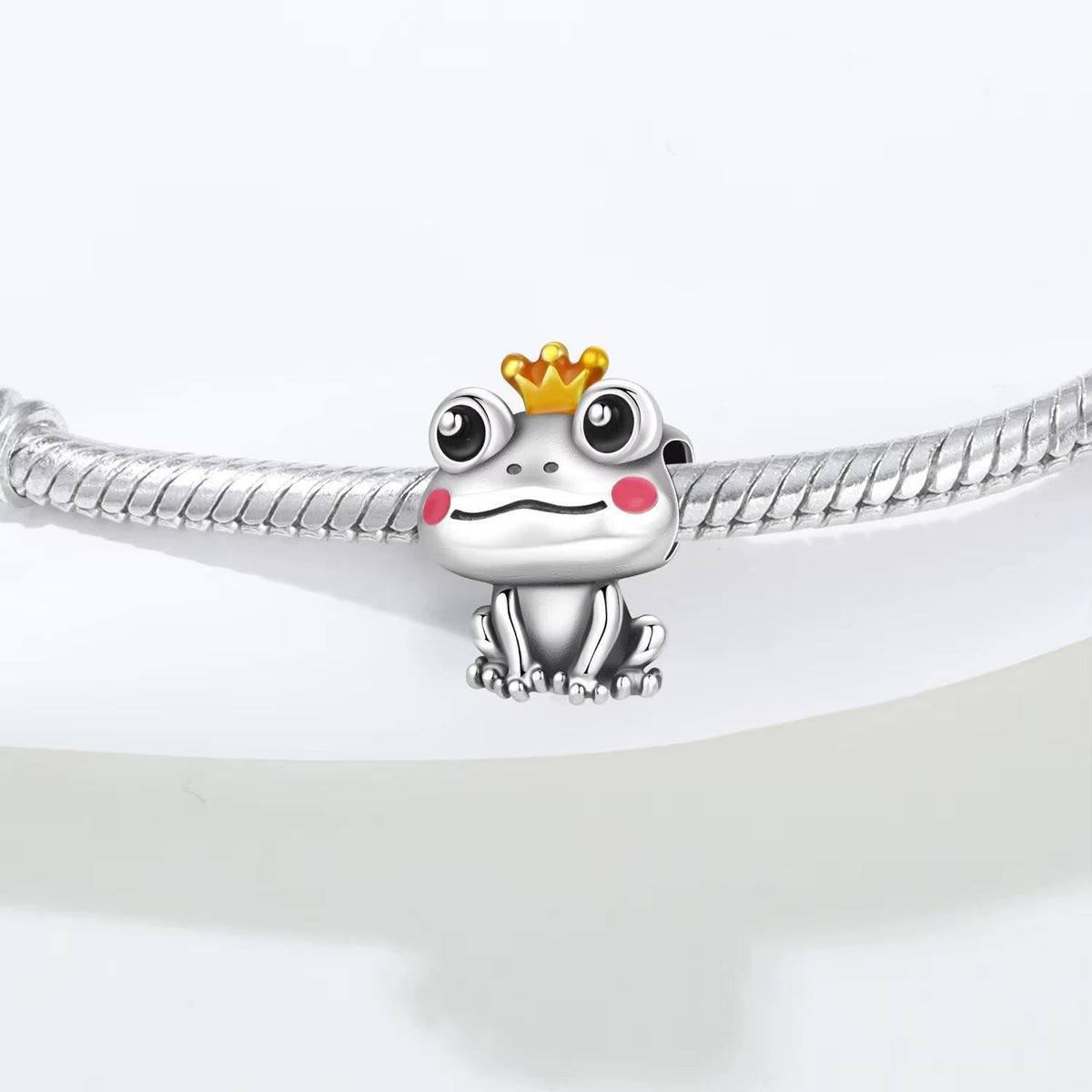 Frog Prince sterling silver charm view 7